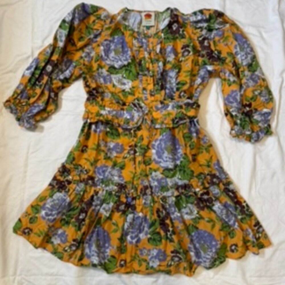 BRAND NEW Farmrio Floral Belted Mini-Dress